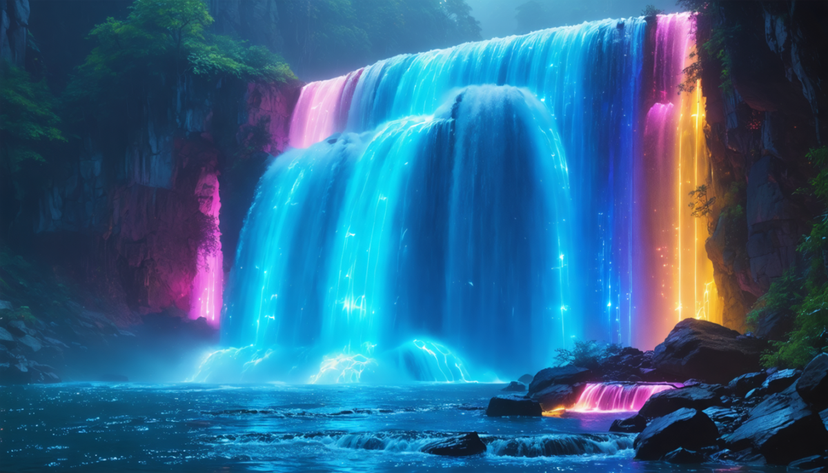 découvrez un spectacle vibrant où une cascade de fluos éclatants illumine la scène, captivant tous les regards par ses couleurs vives et son énergie débordante.