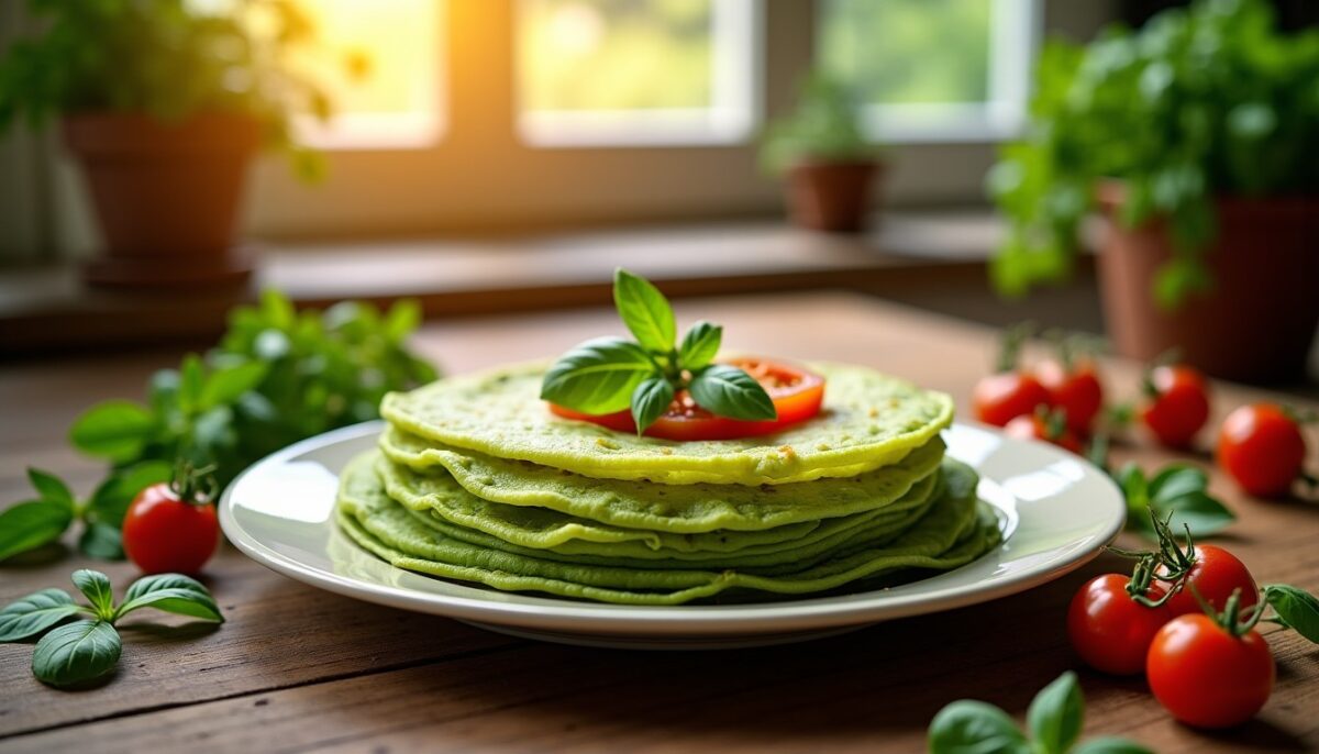 Crêpes salées : le secret d’un légume mixé en 30 secondes pour une pâte verte, fondante et irrésistible